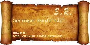 Springer Renátó névjegykártya